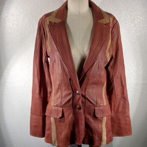 NWT 3J Johnny Was Layla Leather Jacket Sz S